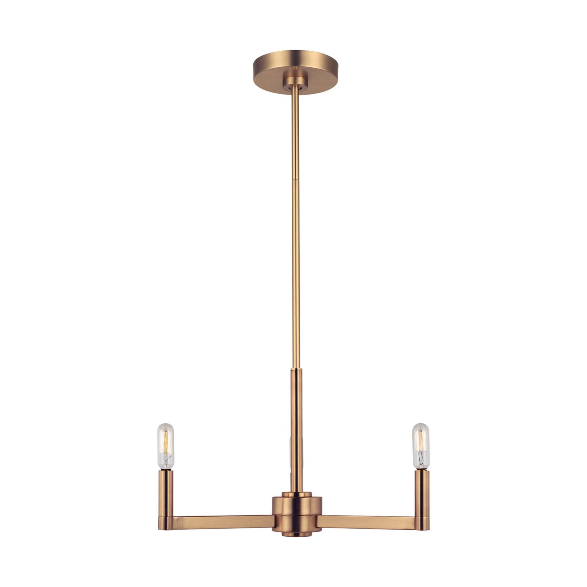 Fullton 10" 3-Light Chandelier, Satin Brass Finish - Bees Lighting