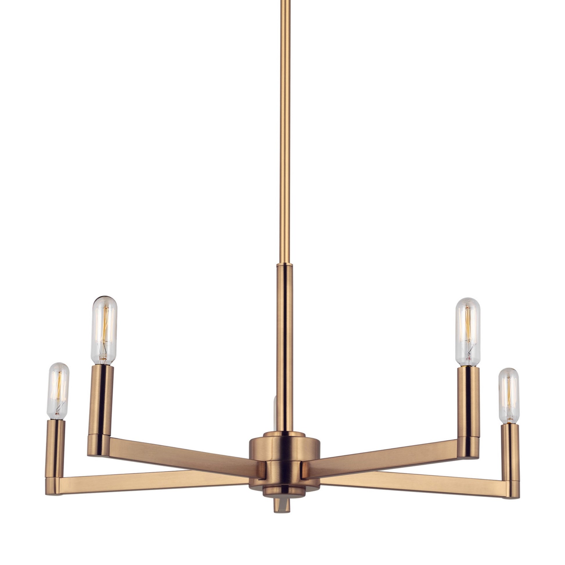 Fullton 24" 5-Light Chandelier, Satin Brass Finish - Bees Lighting