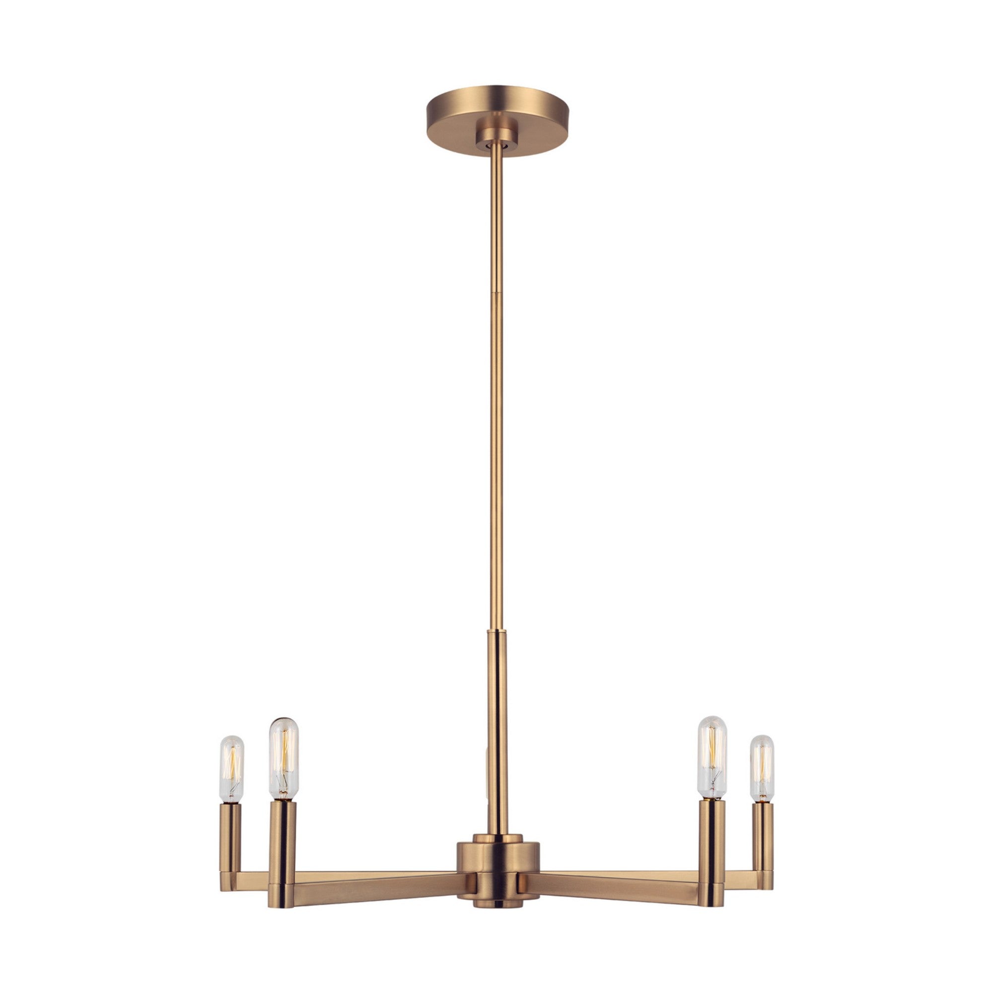 Fullton 24" 5-Light Chandelier, Satin Brass Finish - Bees Lighting