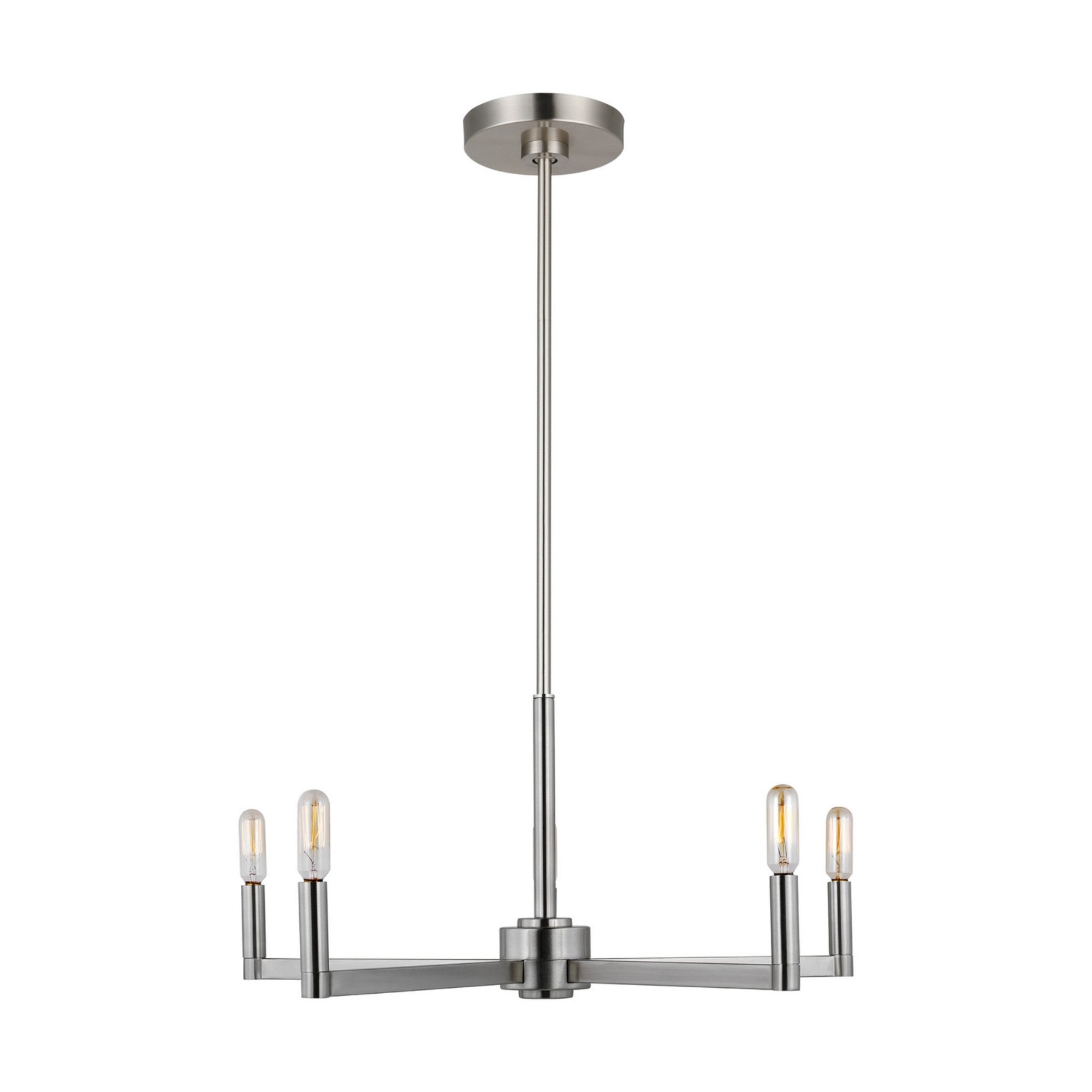 Fullton 24" 5-Light Chandelier, Brushed Nickel Finish - Bees Lighting