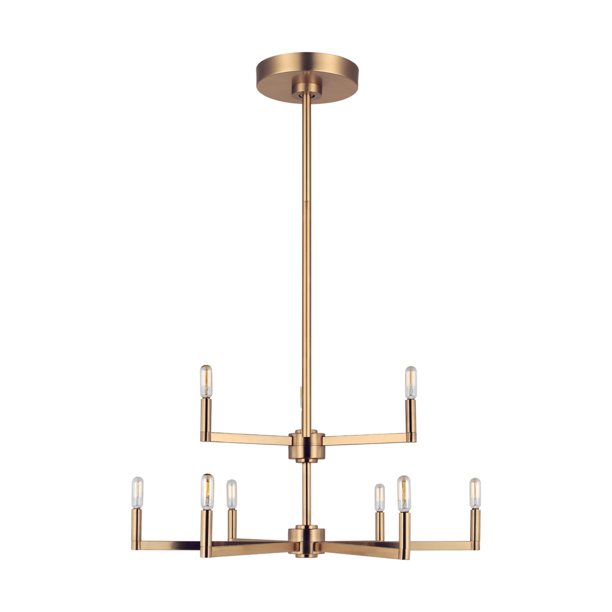 Fullton 30" 9-Light Chandelier, Satin Brass Finish - Bees Lighting