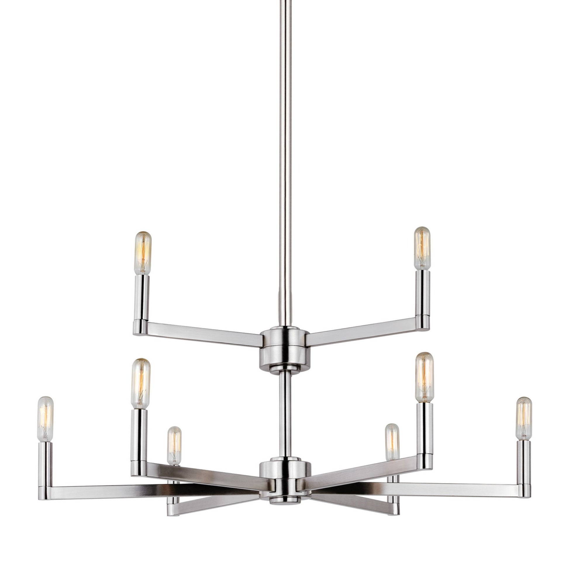 Fullton 30" 9-Light Chandelier, Brushed Nickel Finish - Bees Lighting