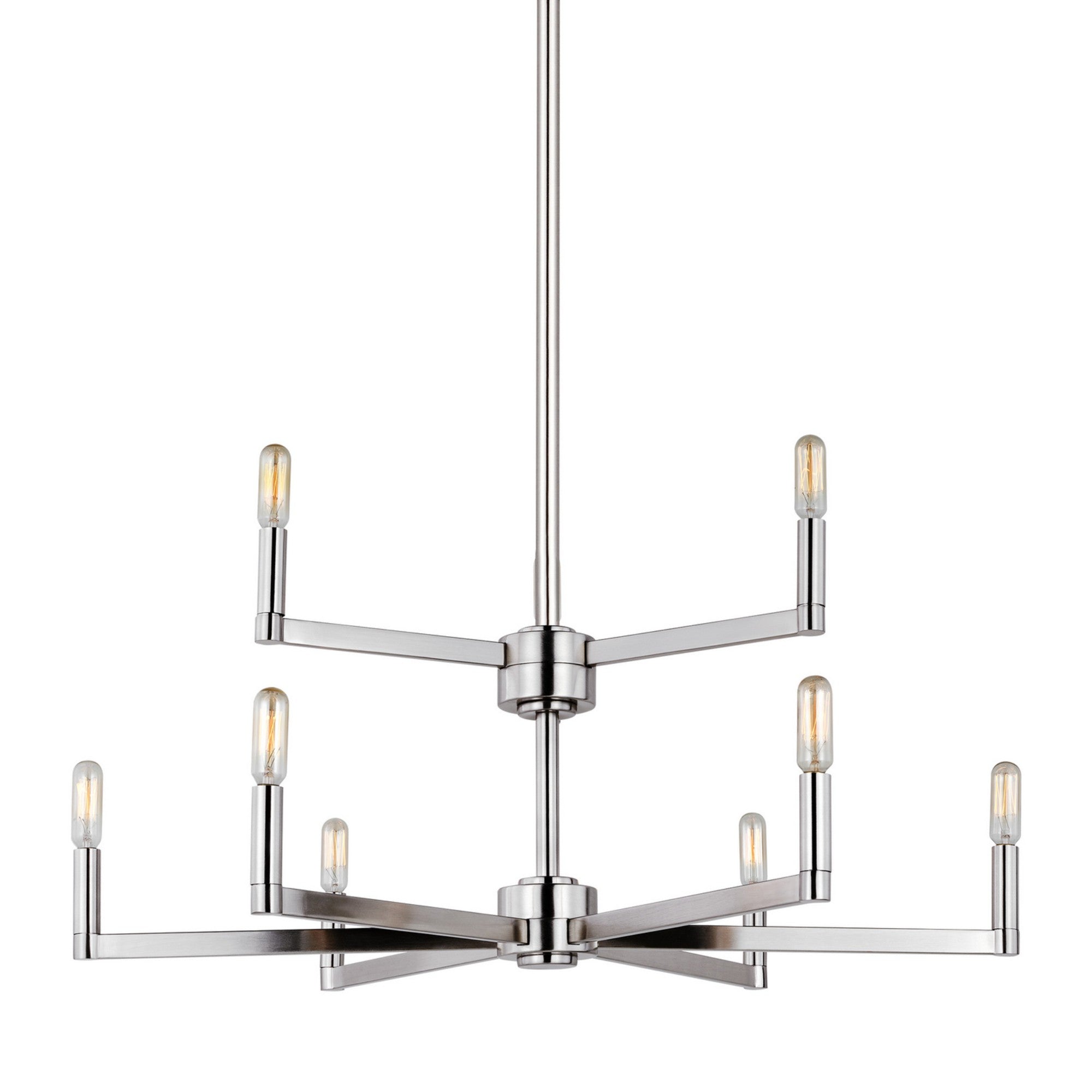 Fullton 30" 9-Light Chandelier, Brushed Nickel Finish - Bees Lighting