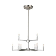 Fullton 30" 9-Light Chandelier, Brushed Nickel Finish - Bees Lighting