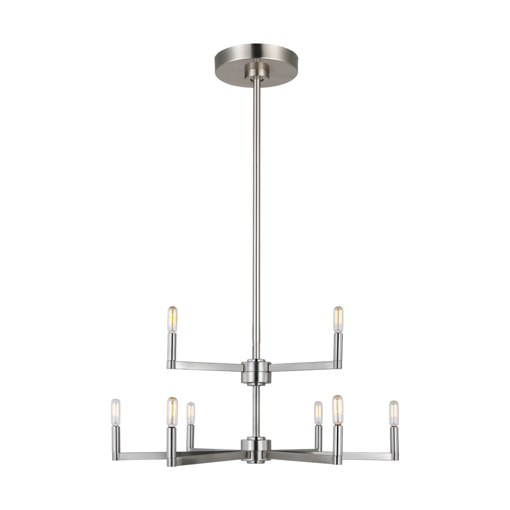 Fullton 30" 9-Light Chandelier, Brushed Nickel Finish - Bees Lighting