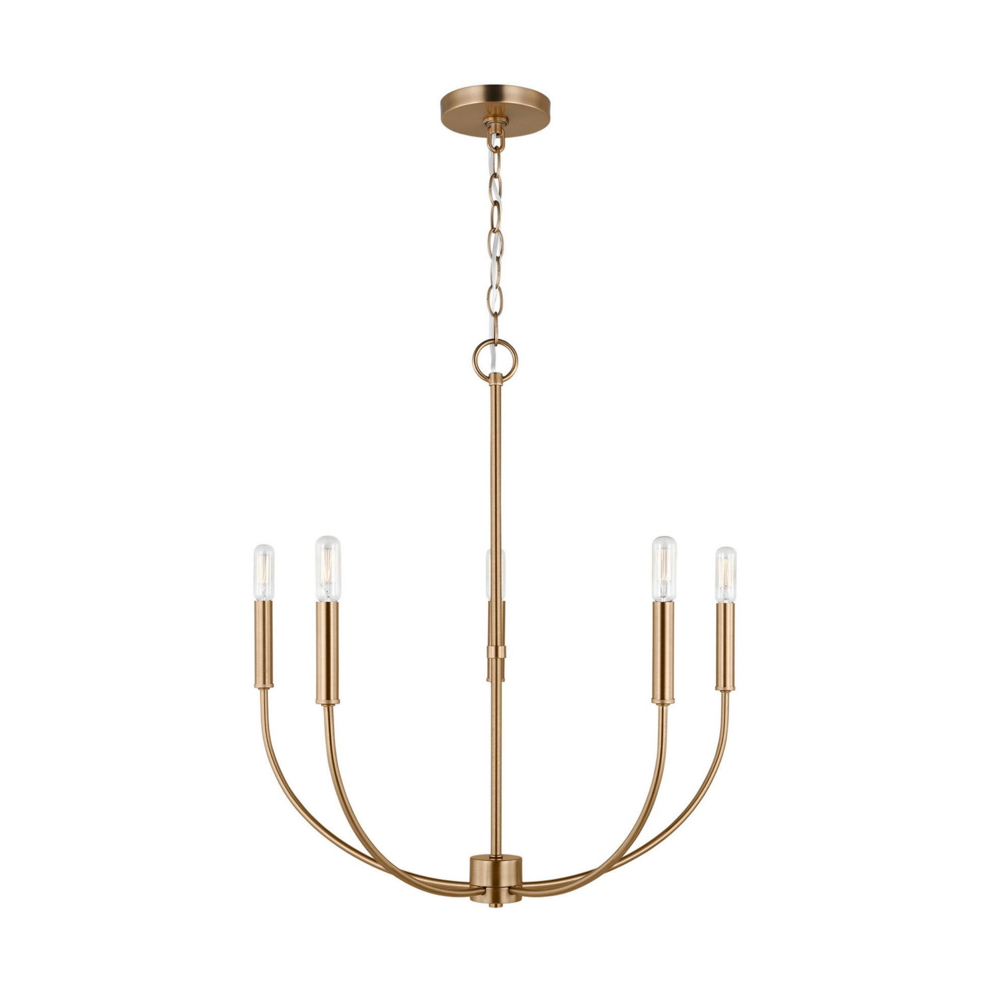 Greenwich 24" 5-Light Chandelier, Satin Brass Finish - Bees Lighting