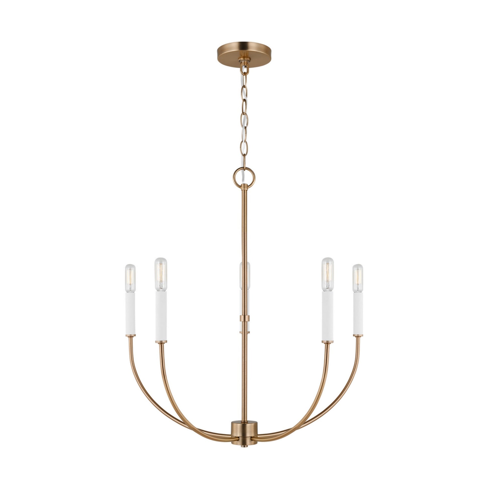Greenwich 24" 5-Light Chandelier, Satin Brass Finish - Bees Lighting