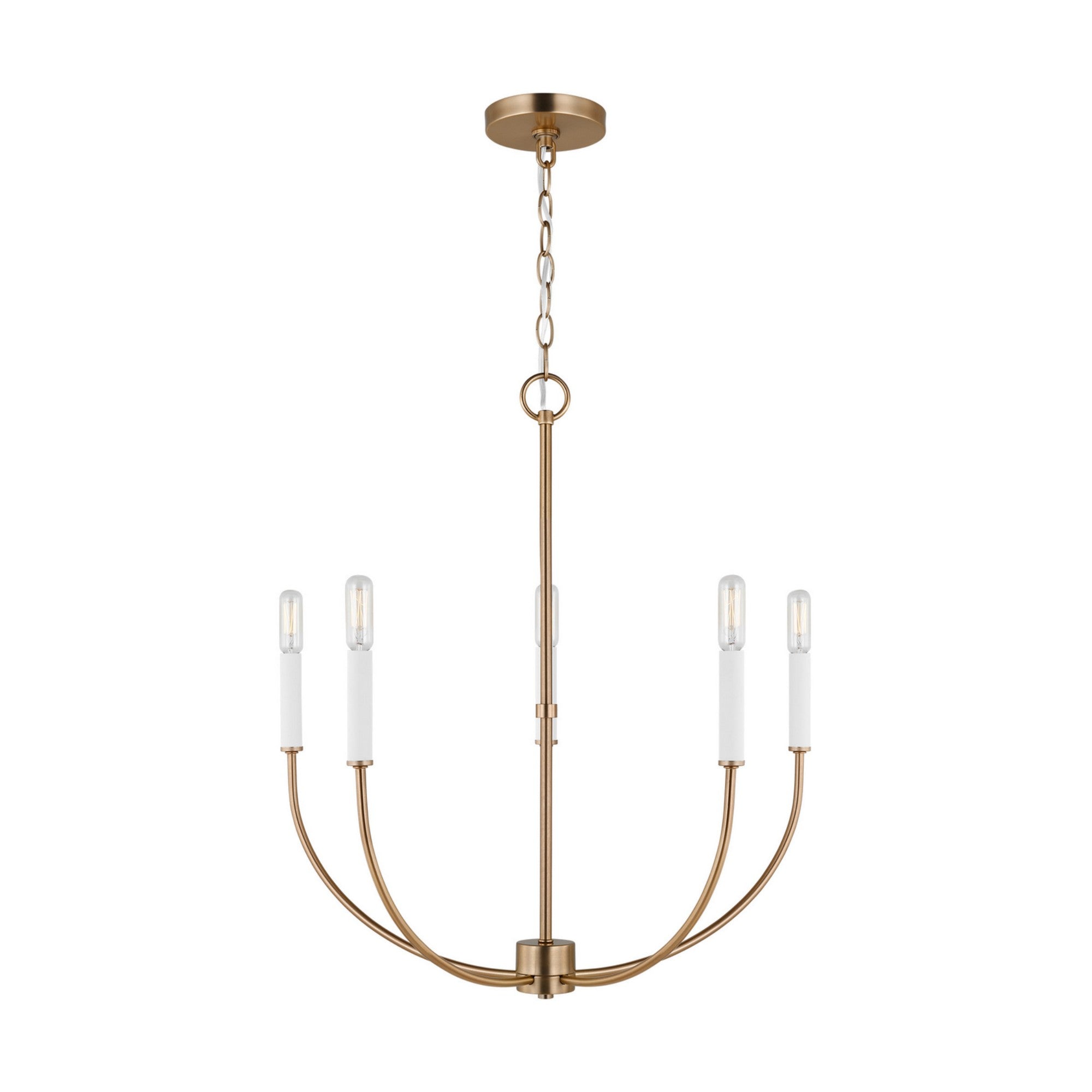 Greenwich 24" 5-Light Chandelier, Satin Brass Finish - Bees Lighting