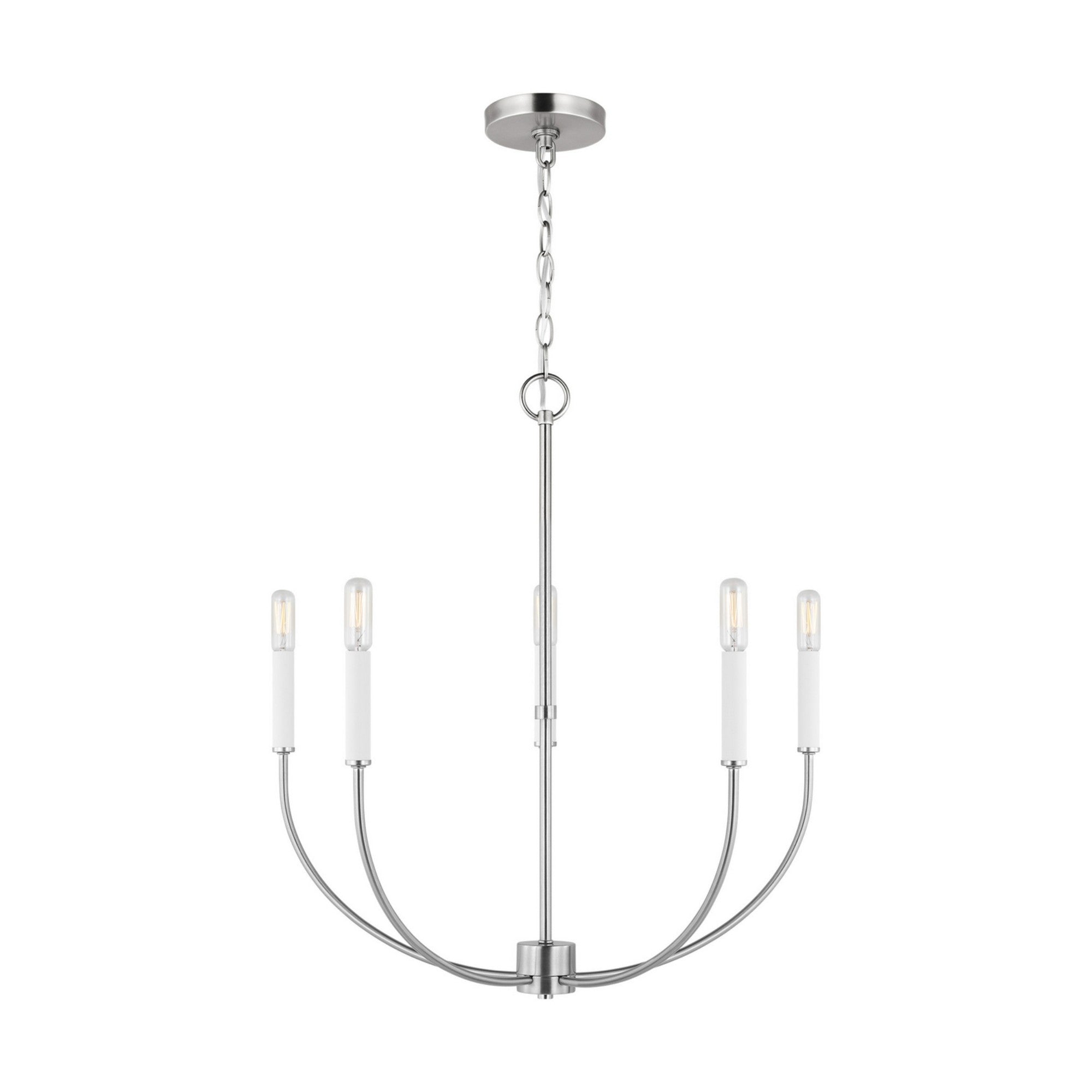 Greenwich 24" 5-Light Chandelier, Brushed Nickel Finish - Bees Lighting
