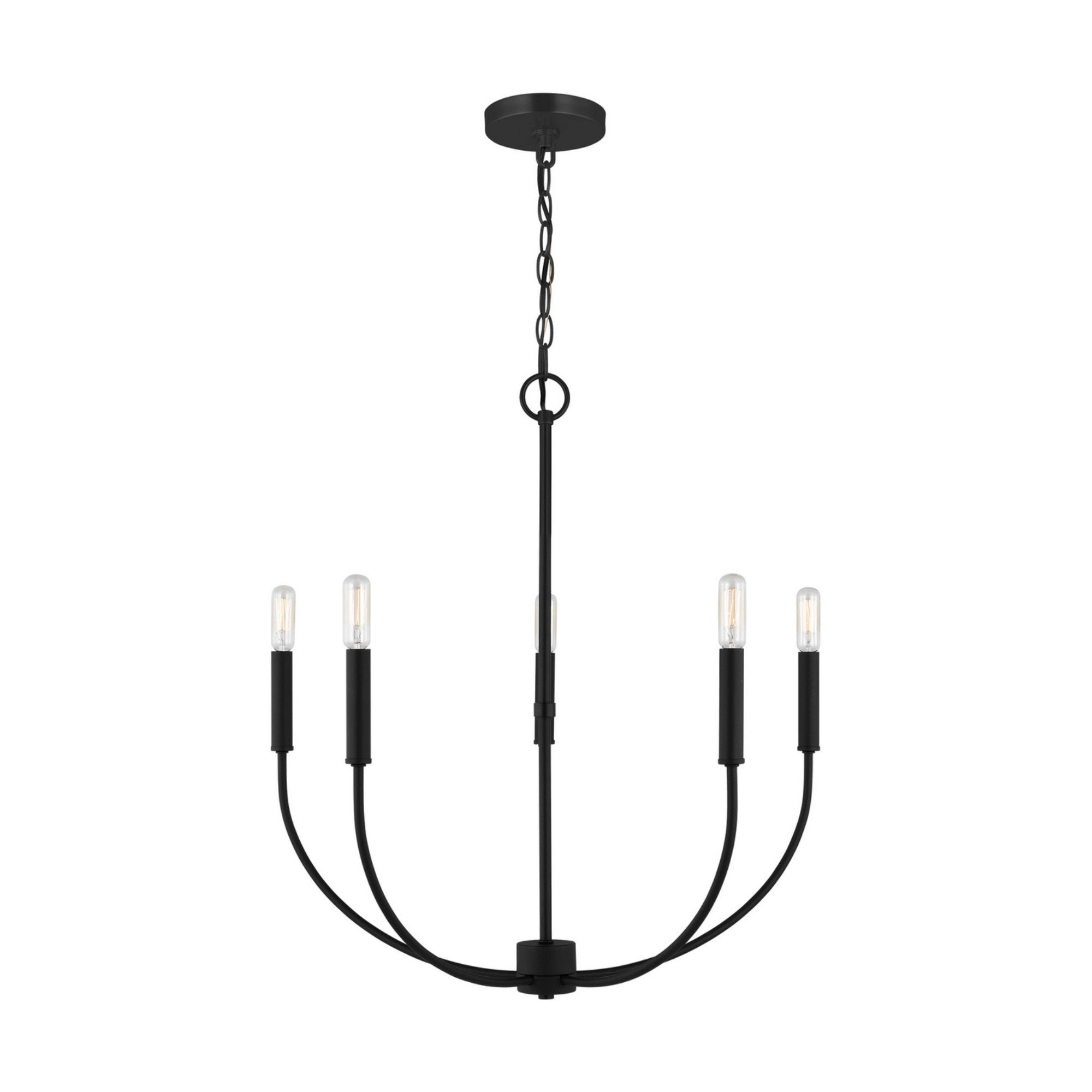 Greenwich 24" 5-Light LED Chandelier, Midnight Black Finish - Bees Lighting
