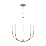 Greenwich 24" 5-Light LED Chandelier, Satin Brass Finish - Bees Lighting