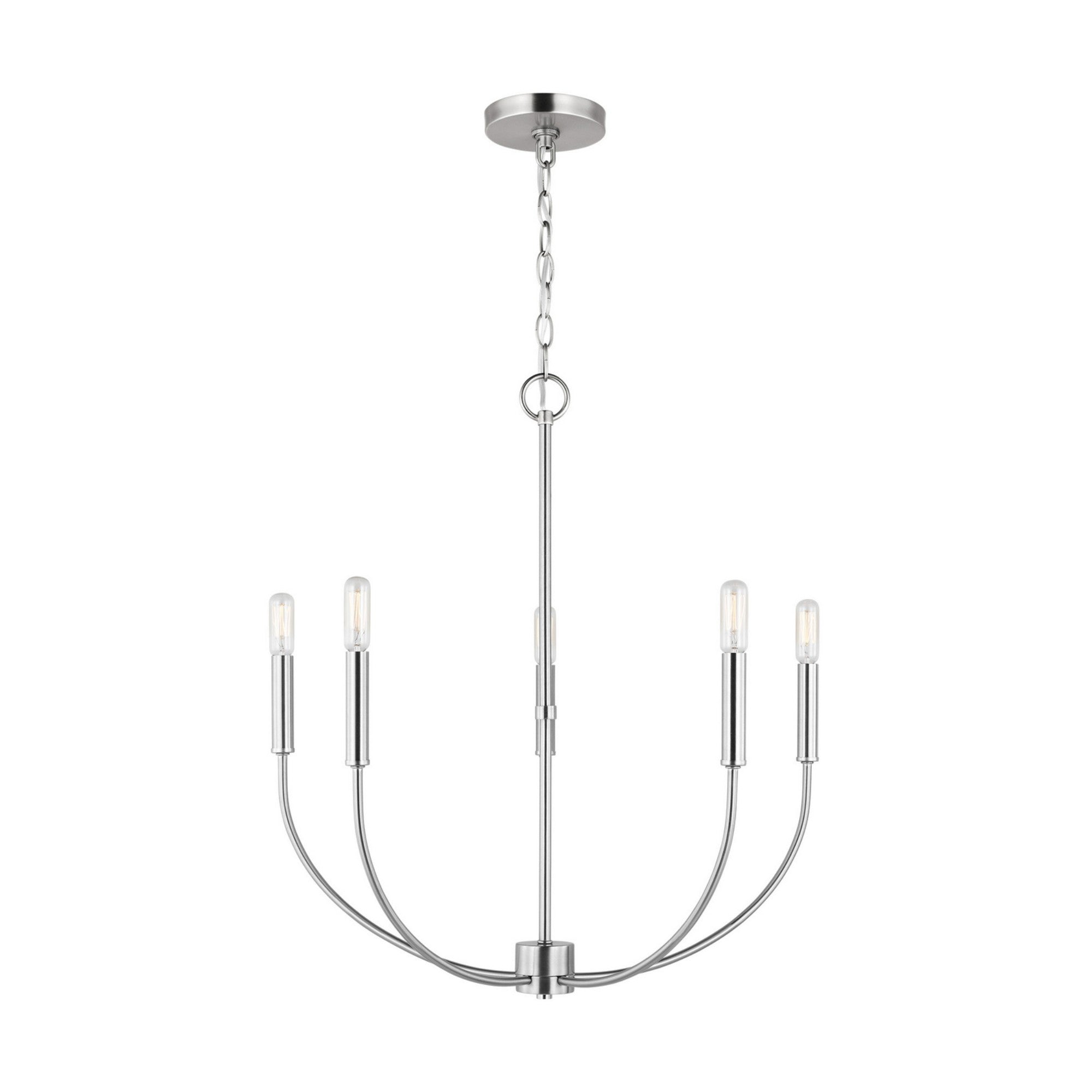 Greenwich 24" 5-Light LED Chandelier, Brushed Nickel Finish - Bees Lighting