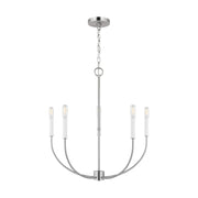 Greenwich 24" 5-Light LED Chandelier, Brushed Nickel Finish - Bees Lighting