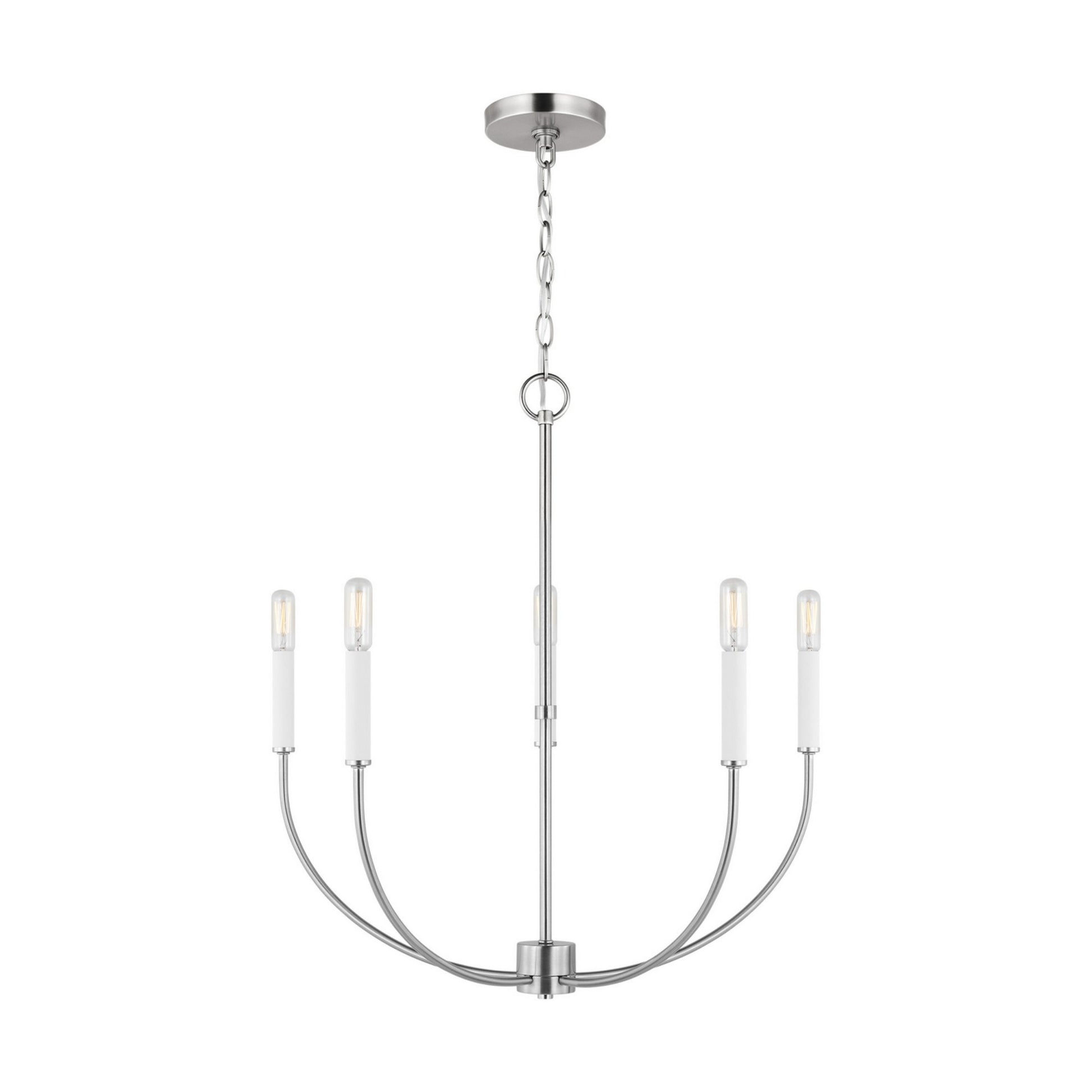 Greenwich 24" 5-Light LED Chandelier, Brushed Nickel Finish - Bees Lighting