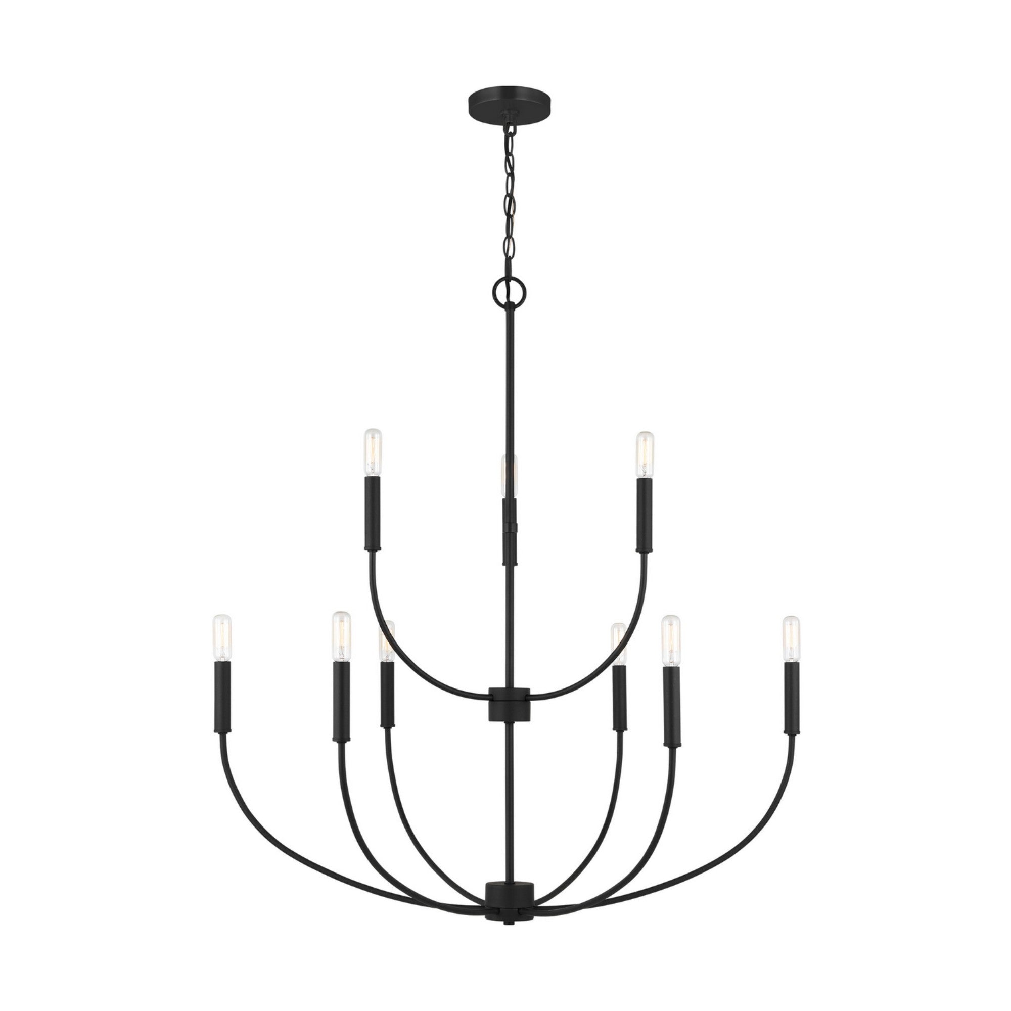 Greenwich 34" 9-Light LED Chandelier, Midnight Black Finish - Bees Lighting