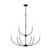 Greenwich 34" 9-Light LED Chandelier, Midnight Black Finish - Bees Lighting