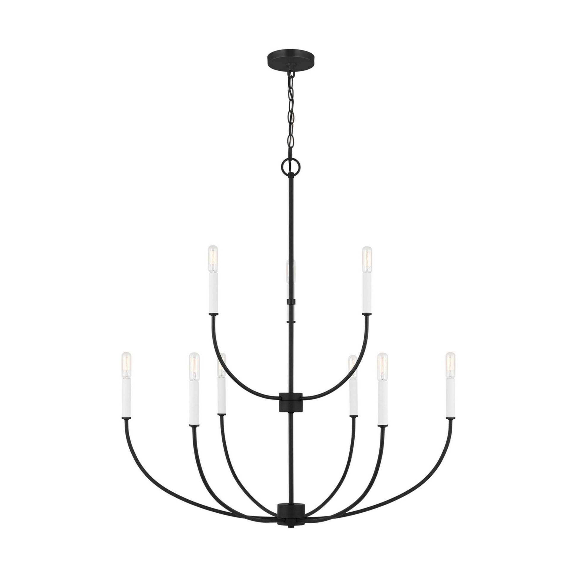 Greenwich 34" 9-Light LED Chandelier, Midnight Black Finish - Bees Lighting