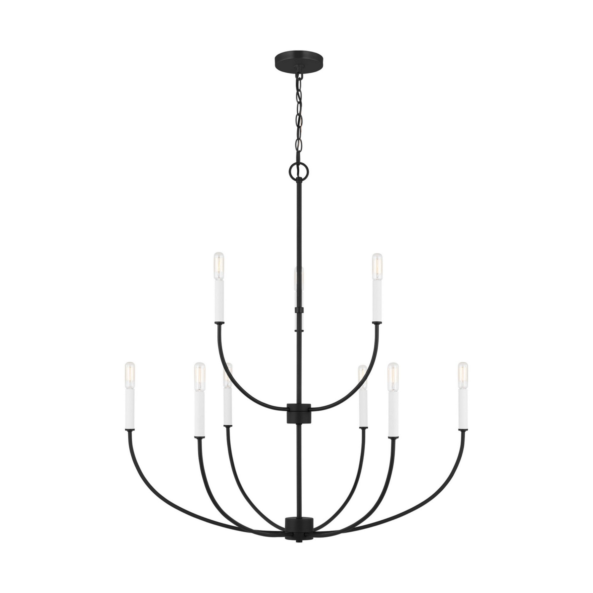 Greenwich 34" 9-Light LED Chandelier, Midnight Black Finish - Bees Lighting