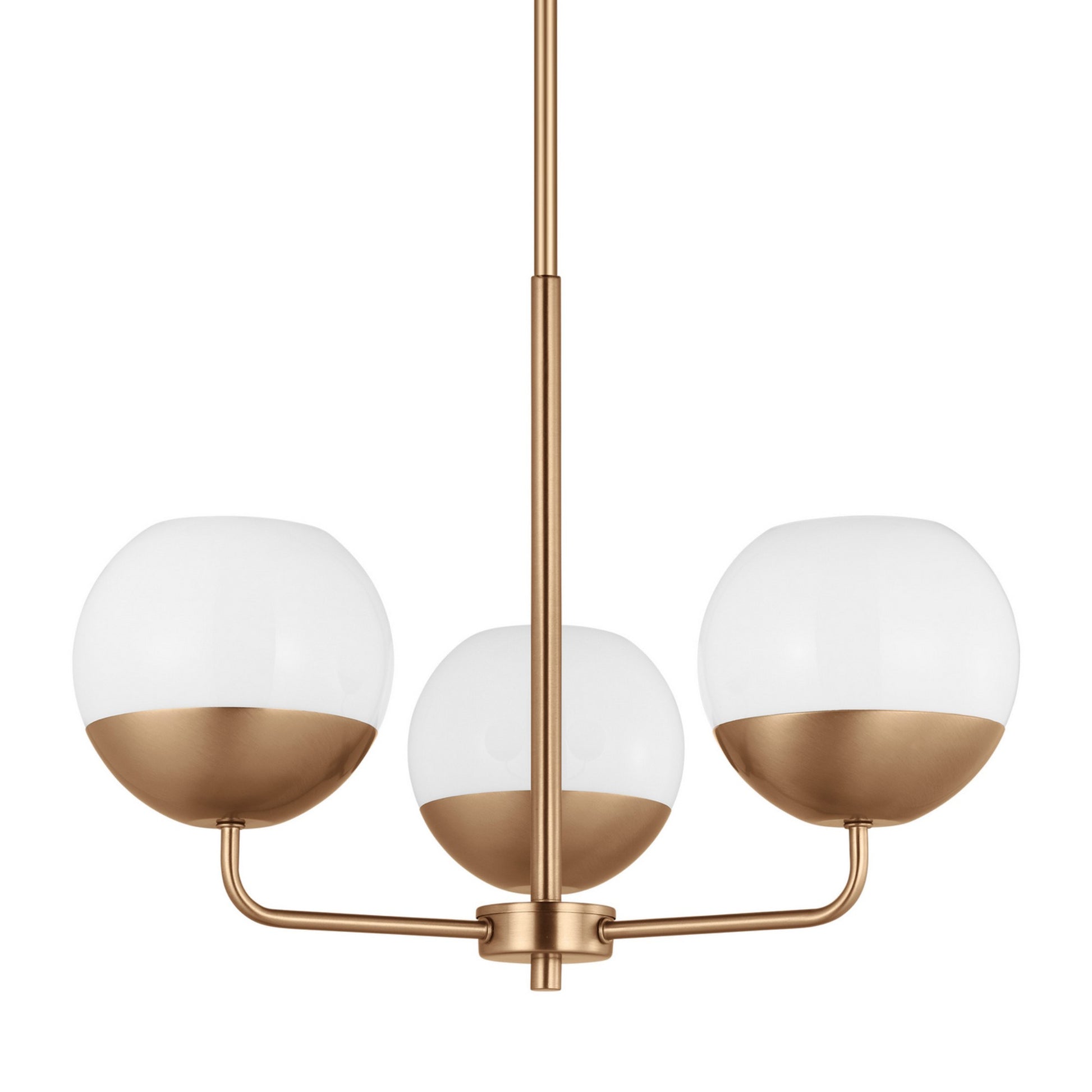 Alvin 20" 3-Light Chandelier, Satin Brass Finish - Bees Lighting