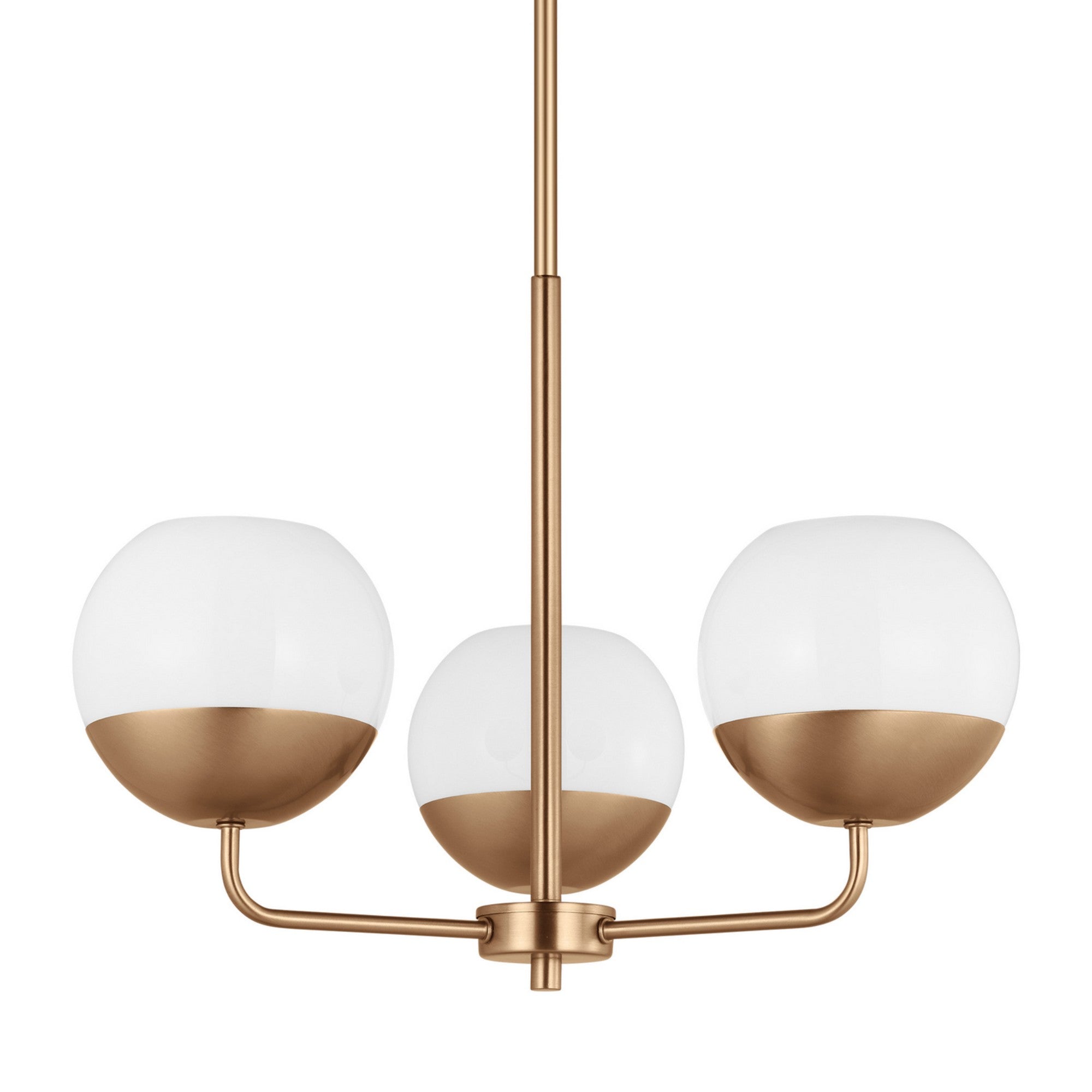 Alvin 20" 3-Light Chandelier, Satin Brass Finish - Bees Lighting