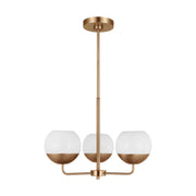 Alvin 20" 3-Light Chandelier, Satin Brass Finish - Bees Lighting