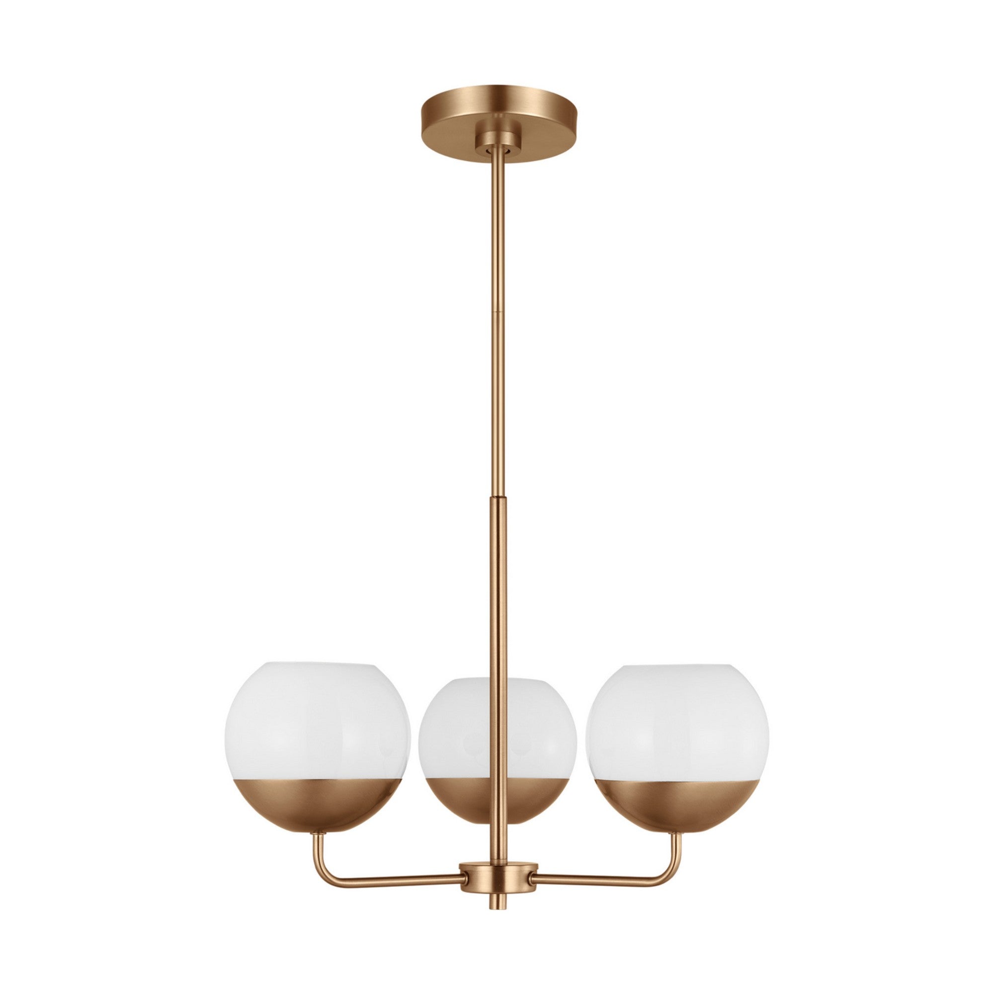 Alvin 20" 3-Light Chandelier, Satin Brass Finish - Bees Lighting