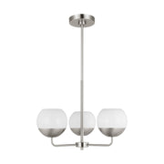 Alvin 20" 3-Light Chandelier, Brushed Nickel Finish - Bees Lighting