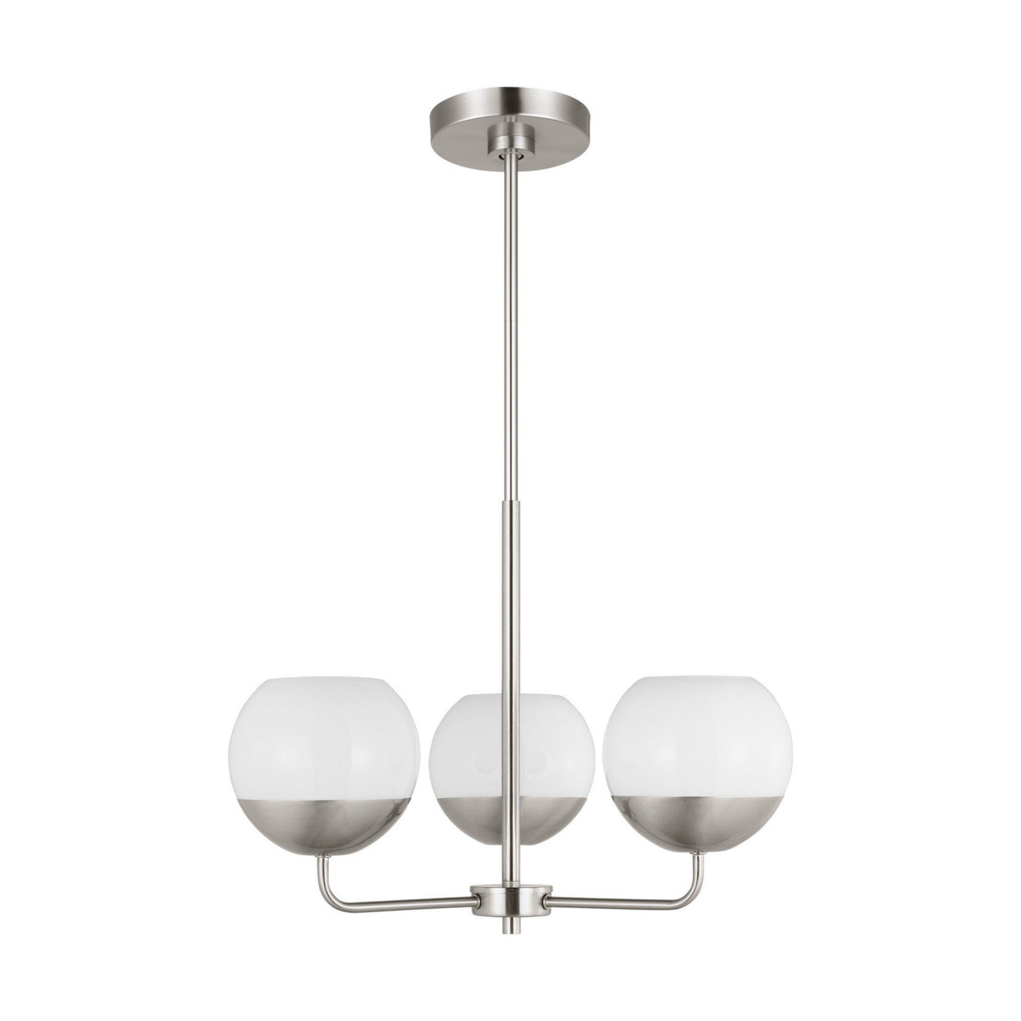 Alvin 20" 3-Light Chandelier, Brushed Nickel Finish - Bees Lighting