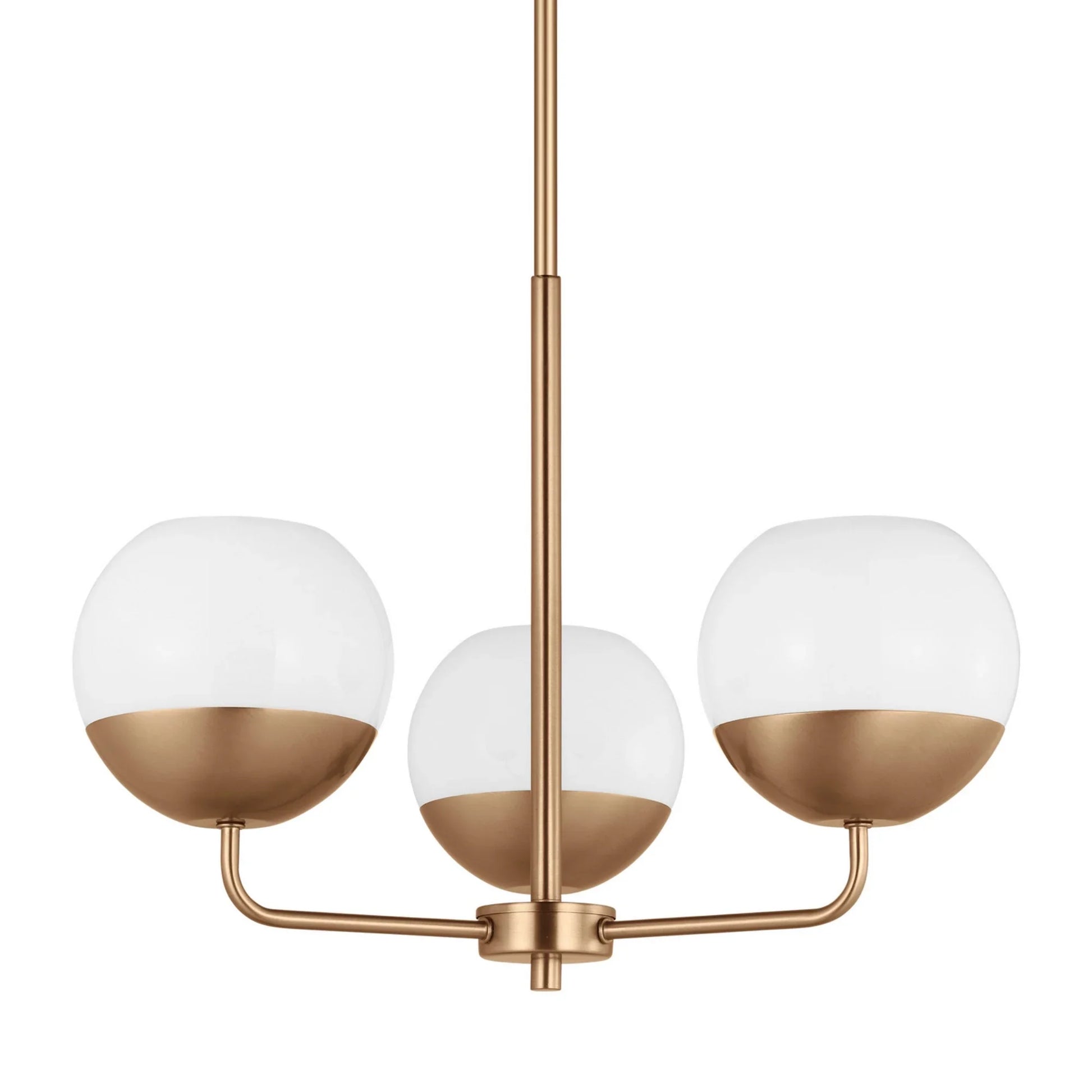 Alvin 20" 3-Light LED Chandelier, Satin Brass Finish - Bees Lighting