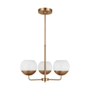 Alvin 20" 3-Light LED Chandelier, Satin Brass Finish - Bees Lighting