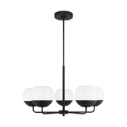 Alvin 26" 5-Light Chandelier, Midnight Black Finish - Bees Lighting