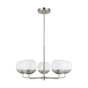 Alvin 26" 5-Light Chandelier, Brushed Nickel Finish - Bees Lighting