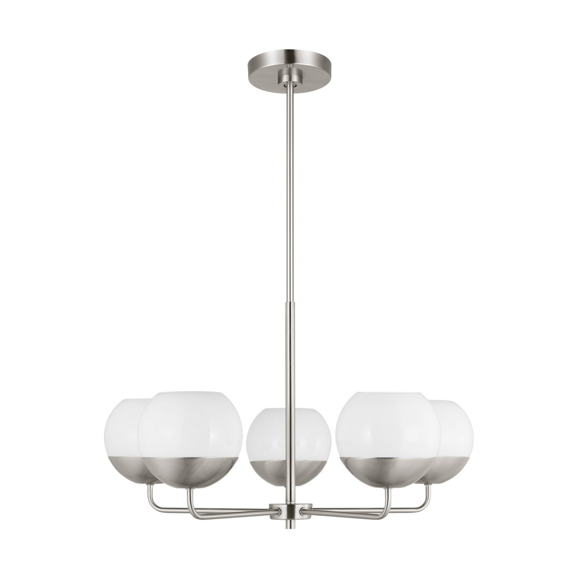 Alvin 26" 5-Light Chandelier, Brushed Nickel Finish - Bees Lighting