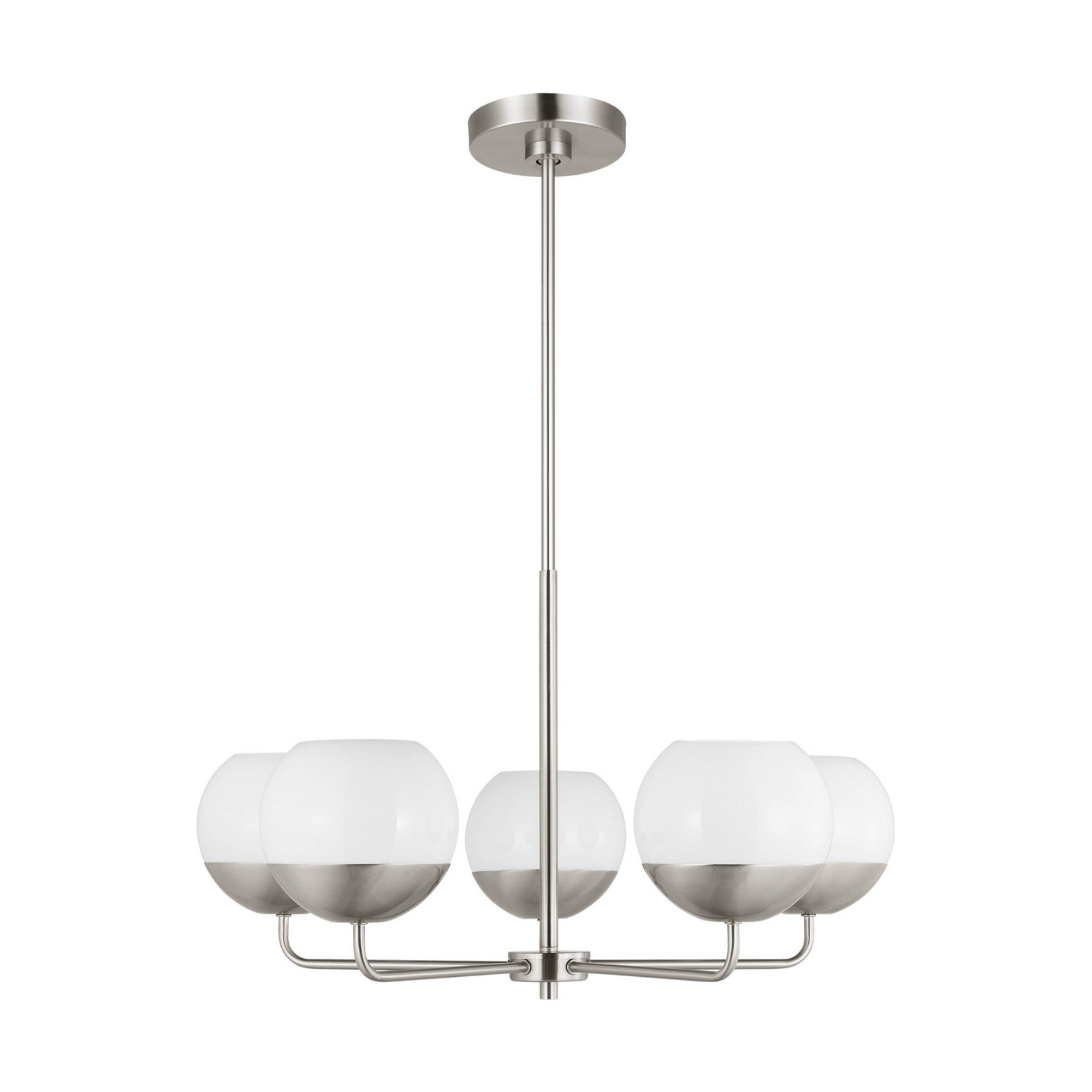 Alvin 26" 5-Light Chandelier, Brushed Nickel Finish - Bees Lighting