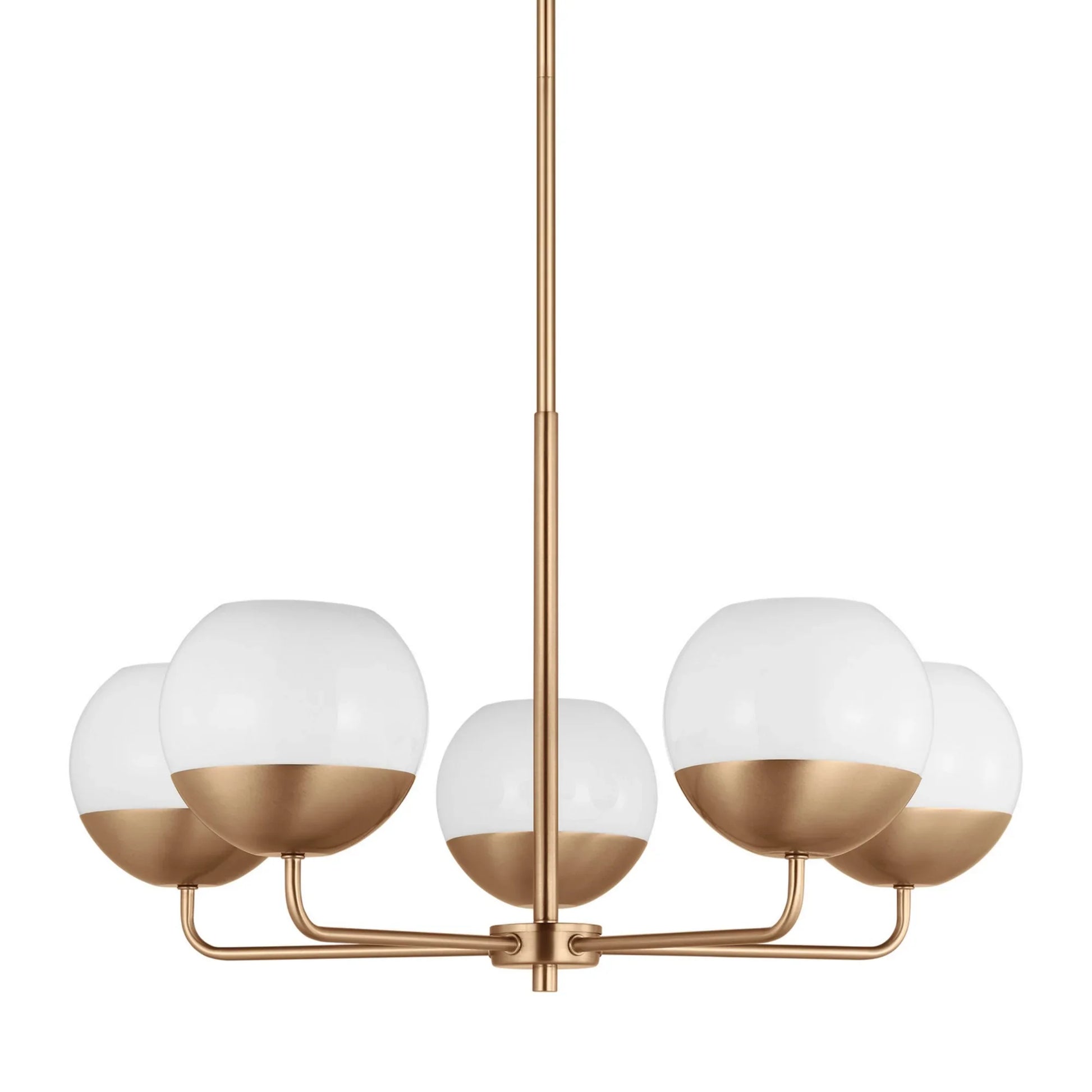 Alvin 26" 5-Light LED Chandelier, Satin Brass Finish - Bees Lighting