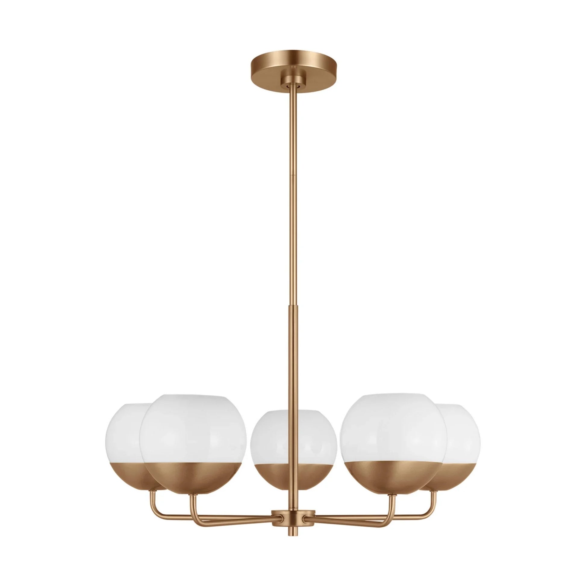 Alvin 26" 5-Light LED Chandelier, Satin Brass Finish - Bees Lighting