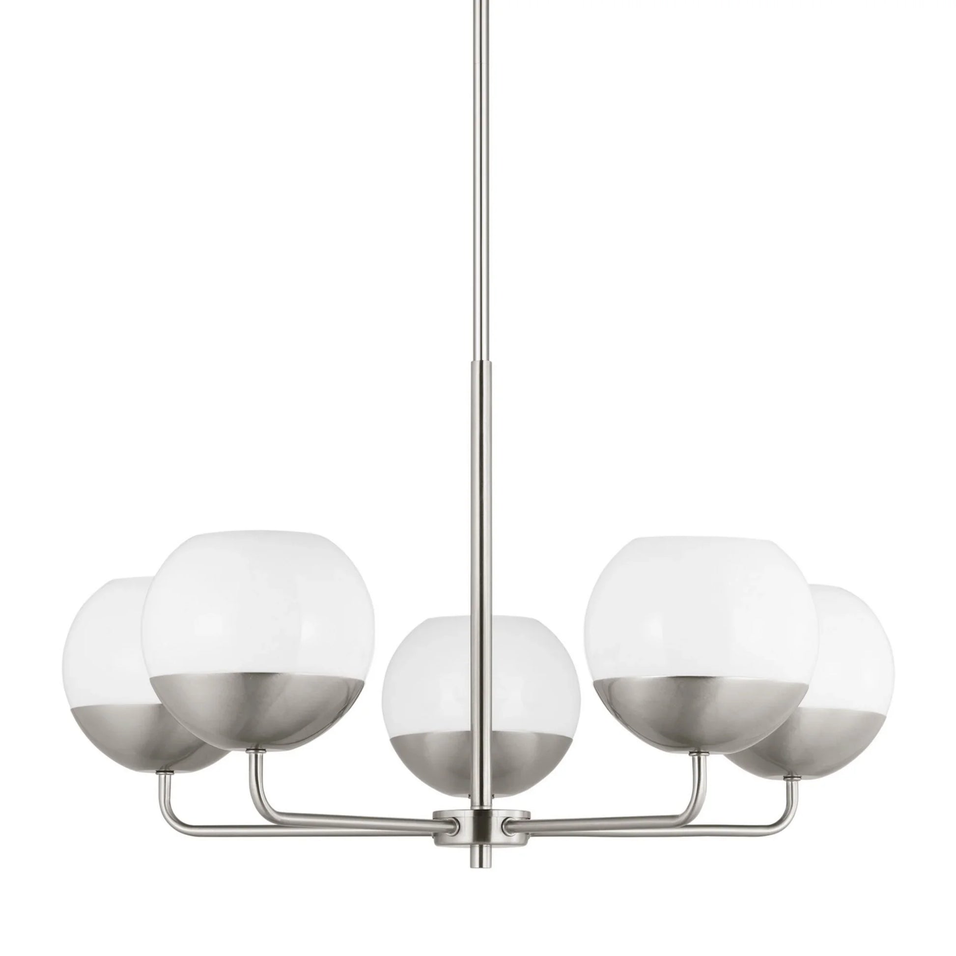 Alvin 26" 5-Light LED Chandelier, Brushed Nickel Finish - Bees Lighting