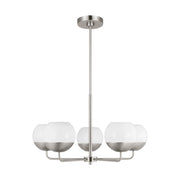 Alvin 26" 5-Light LED Chandelier, Brushed Nickel Finish - Bees Lighting