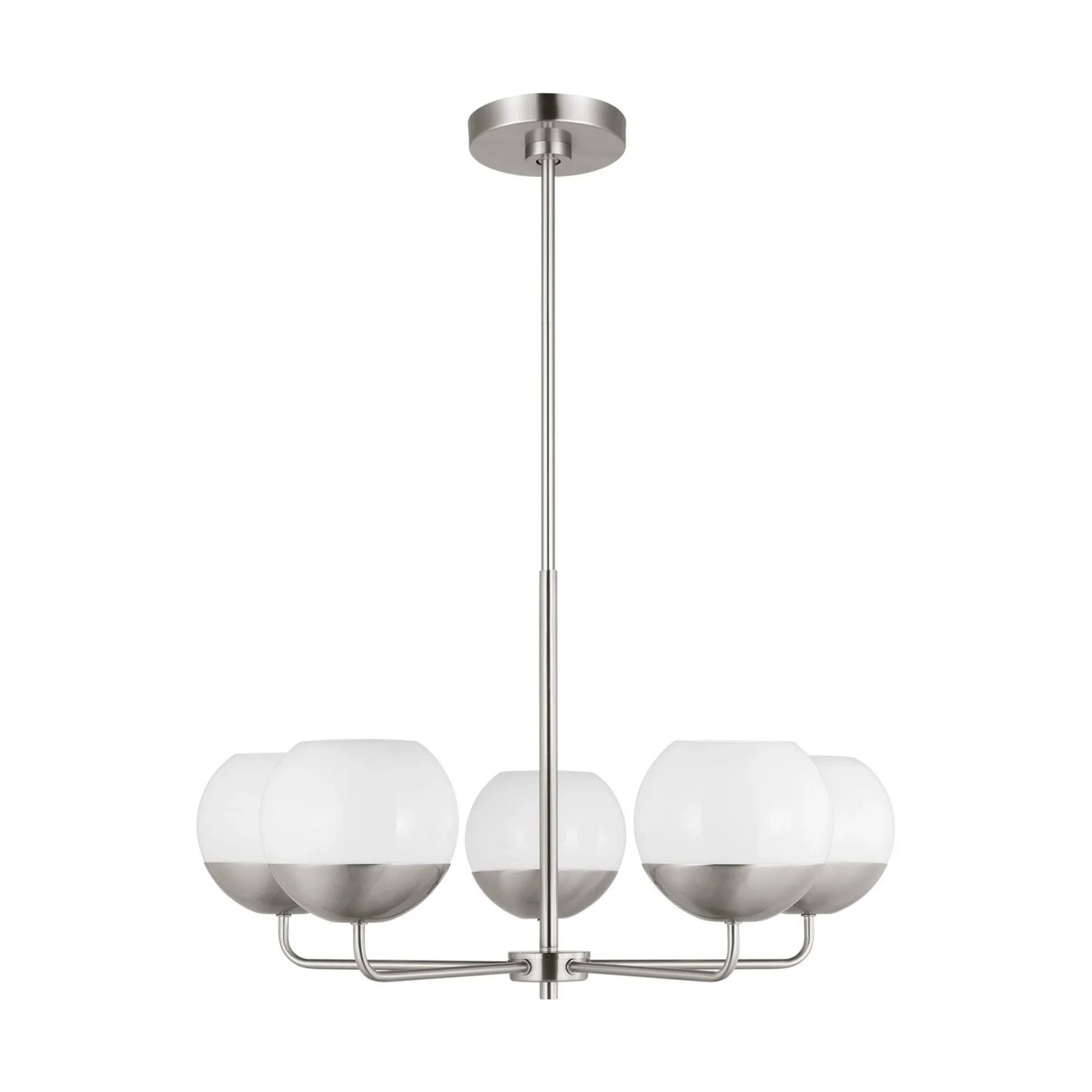 Alvin 26" 5-Light LED Chandelier, Brushed Nickel Finish - Bees Lighting