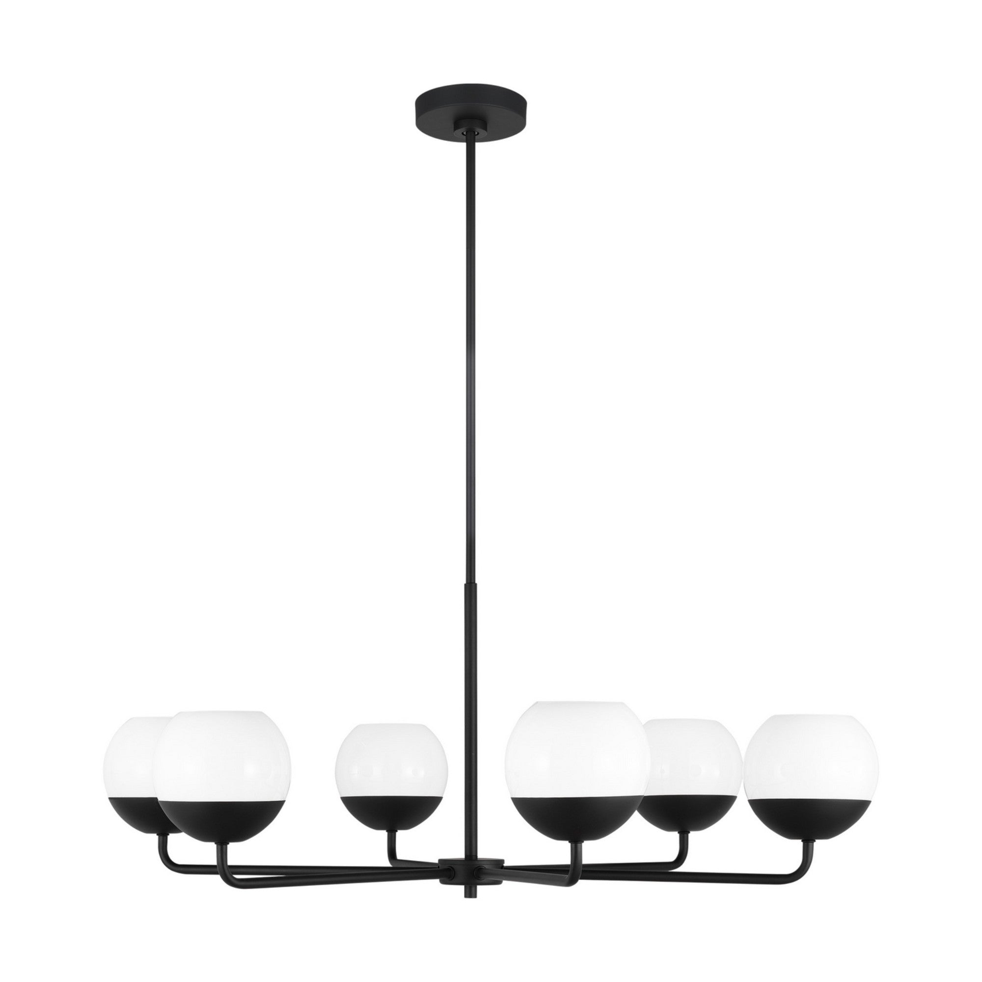 Alvin 38" 6-Light Chandelier, Midnight Black Finish - Bees Lighting
