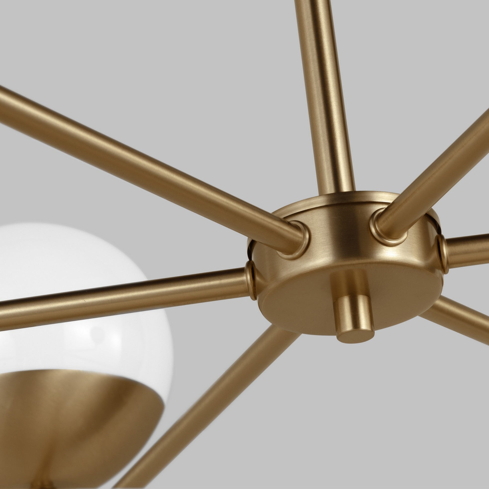 Alvin 38" 6-Light LED Chandelier, Satin Brass Finish - Bees Lighting
