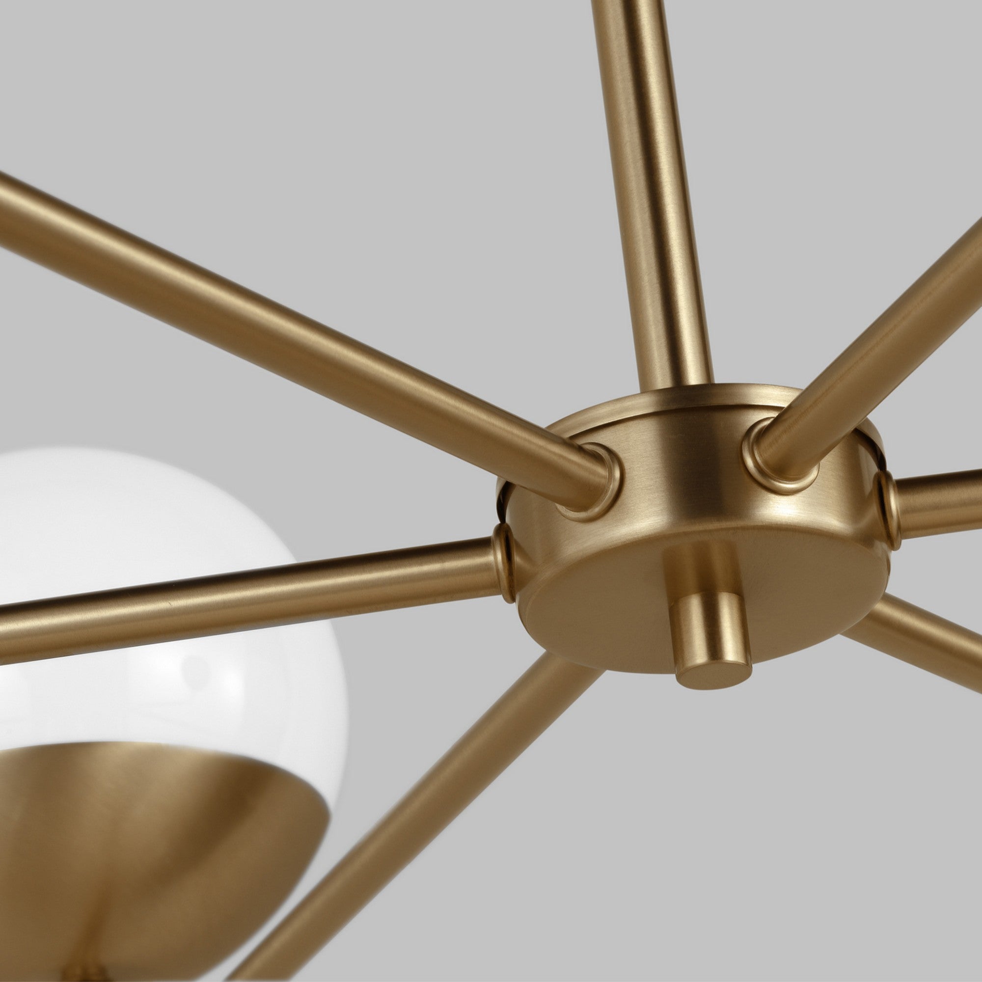 Alvin 38" 6-Light LED Chandelier, Satin Brass Finish - Bees Lighting