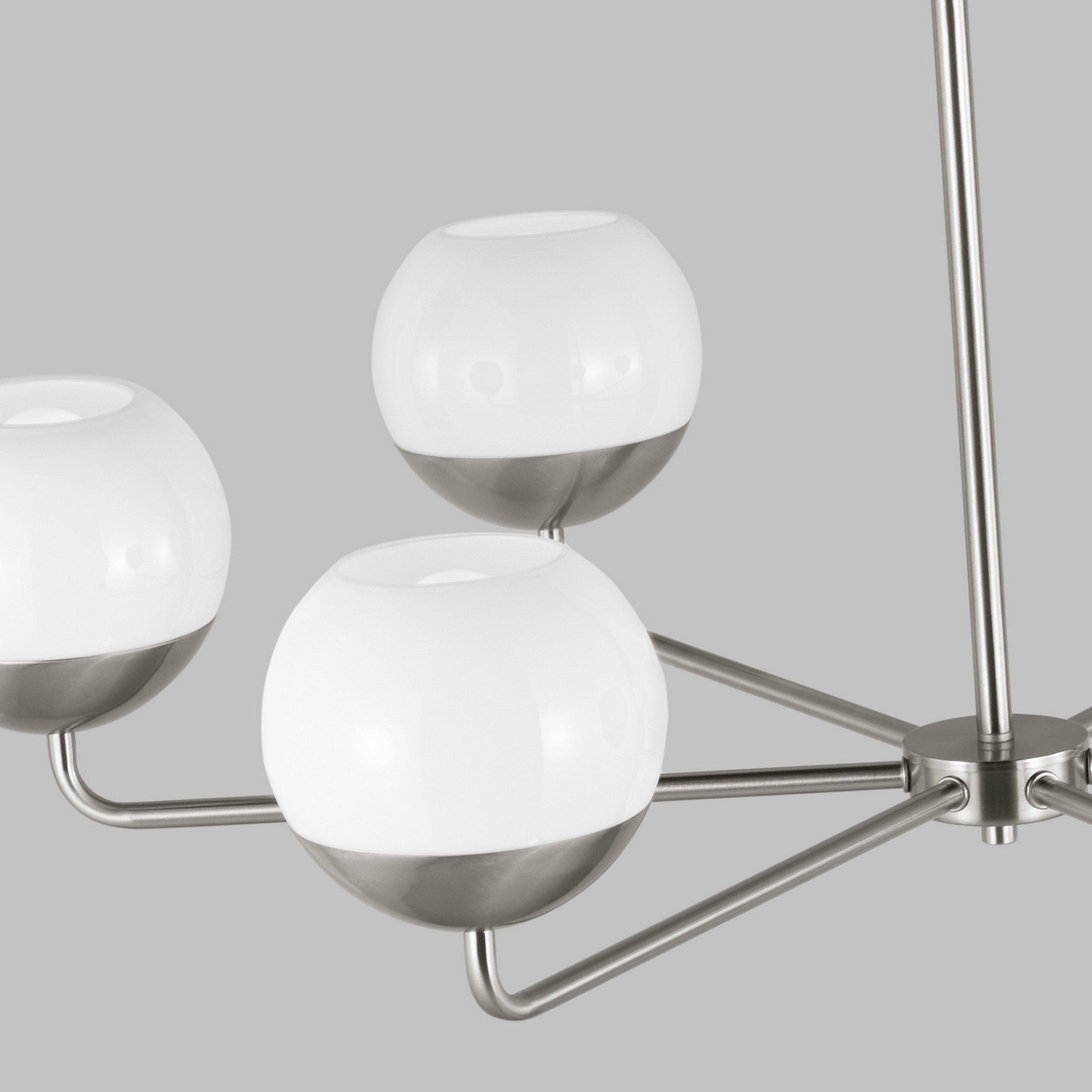 Alvin 38" 6-Light LED Chandelier, Brushed Nickel Finish - Bees Lighting