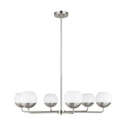 Alvin 38" 6-Light LED Chandelier, Brushed Nickel Finish - Bees Lighting