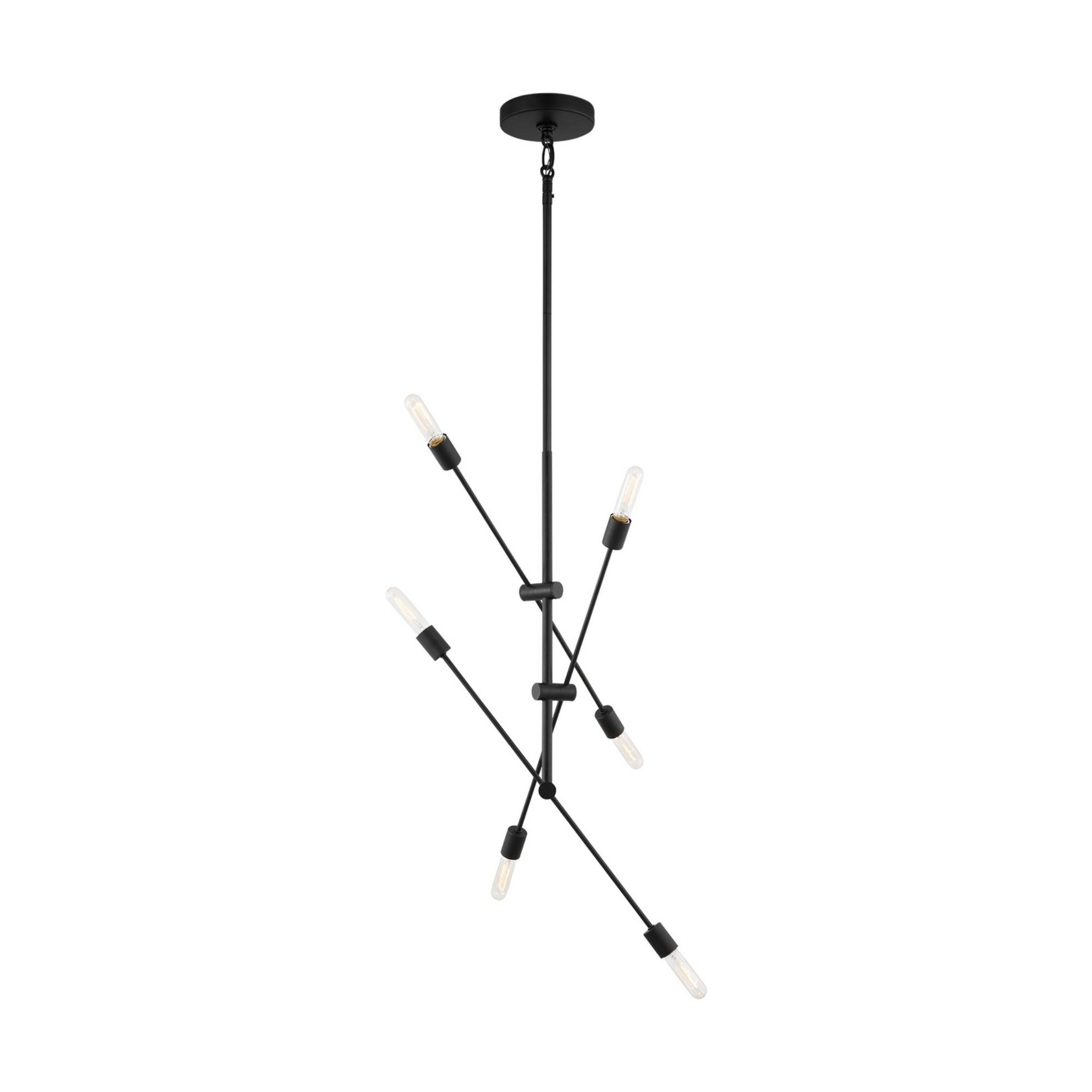 Axis 46" 6-Light Large Chandelier, Midnight Black Finish - Bees Lighting