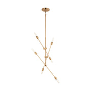 Axis 46" 6-Light Large Chandelier, Satin Brass Finish - Bees Lighting