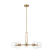 Codyn 34" 5-Light Large Chandelier, Satin Brass Finish - Bees Lighting
