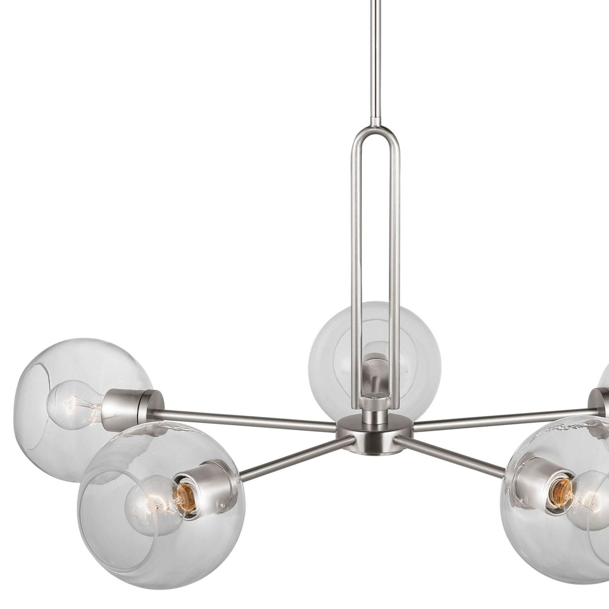 Codyn 34" 5-Light Large Chandelier, Brushed Nickel Finish - Bees Lighting