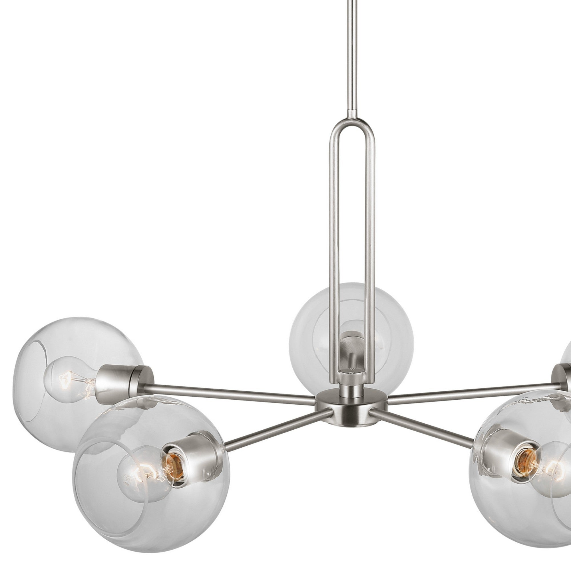 Codyn 34" 5-Light Large Chandelier, Brushed Nickel Finish - Bees Lighting