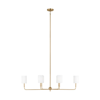 Visual Comfort Studio Foxdale 44" 6-Light Linear Chandeier, Satin Brass Finish